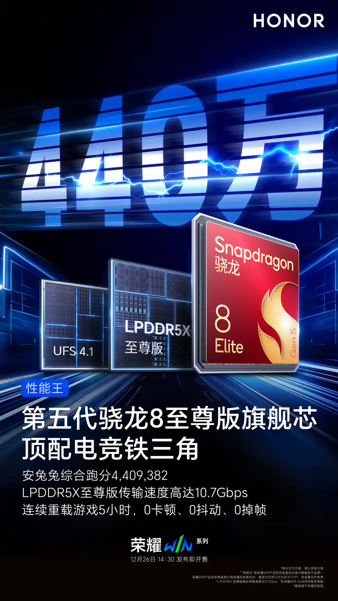 440万分+10000mAh+自带风扇:电竞手机荣耀WIN