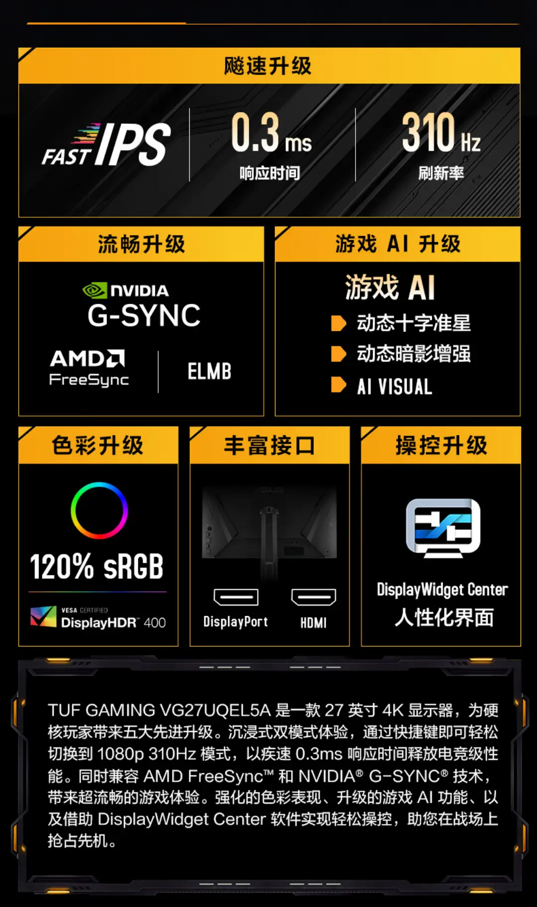 4K做设计,1K打游戏!华硕VG27UQEL5A“双模”显示器